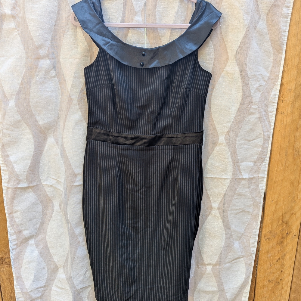 Elegant Black Pinstripe Dress